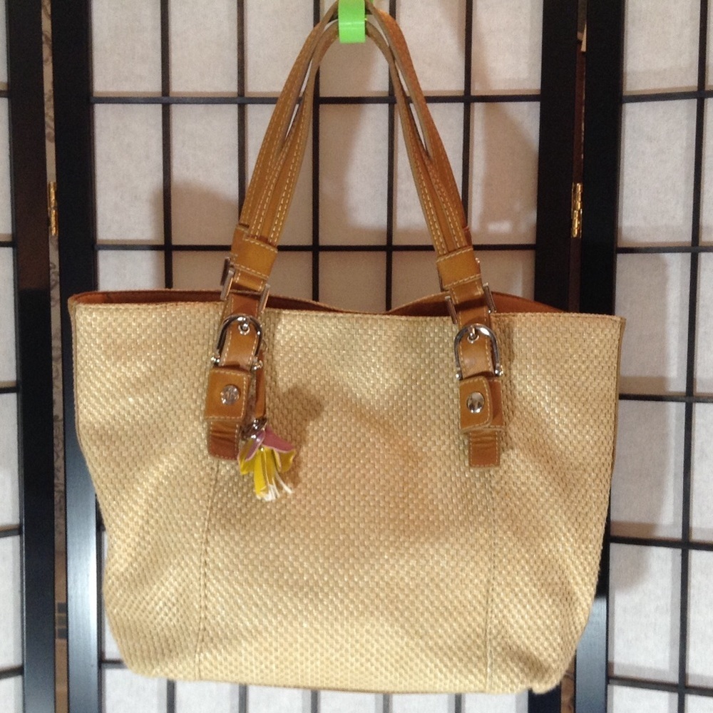 Relic faux straw tote